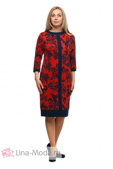 Платье "Олси" 1705032/1V ОЛСИ (Красный/синий узор)